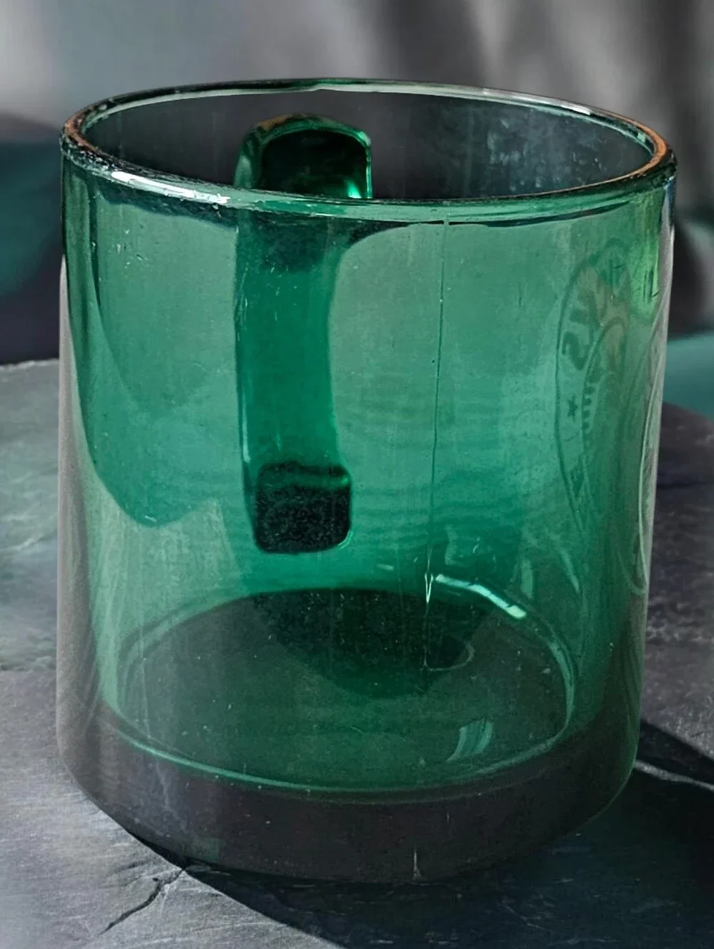 90's Vintage Starbucks Green Glass Mug
